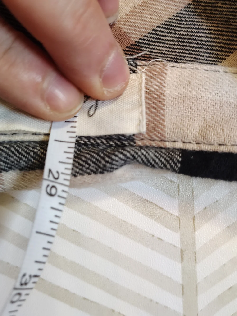 Love Notes Beige and Black‎ Plaid Button-Down Shirt